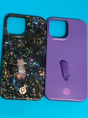 Loopy Case Purple Solid and Iridescent Black Phone Case Set